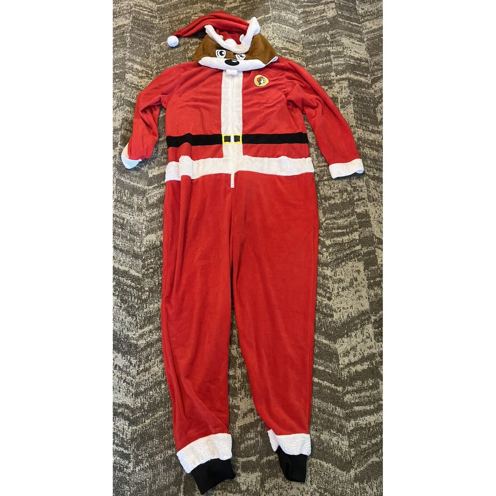 Bucees Beaver Christmas One Piece Santa Bucee jump suit L/XL